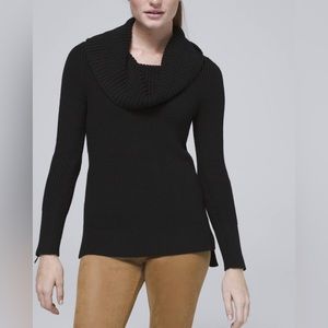 White House Black Market Cowl Neck Tunic Sweater Black Size Medium